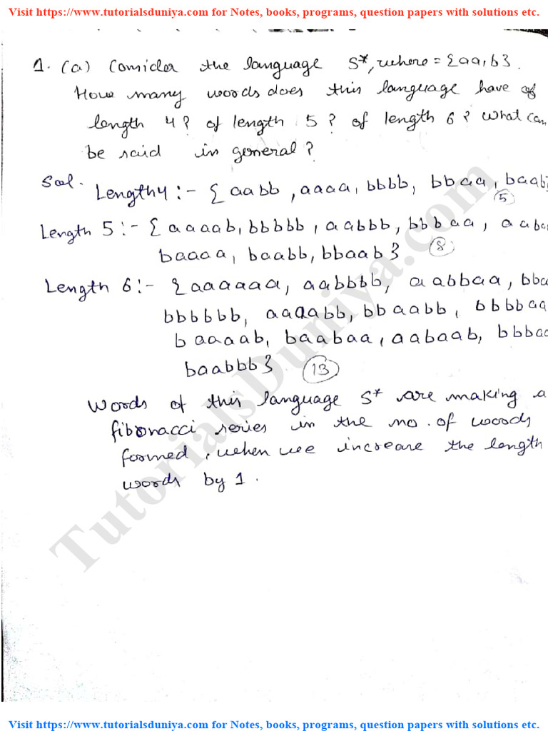 ToC Question Paper 2017 Solutions - Tutorialsduniya | PDF | Java ...