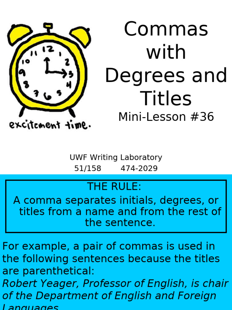 Commas Degrees and Titles 36 | PDF