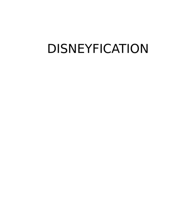DISNEYFICATION | PDF