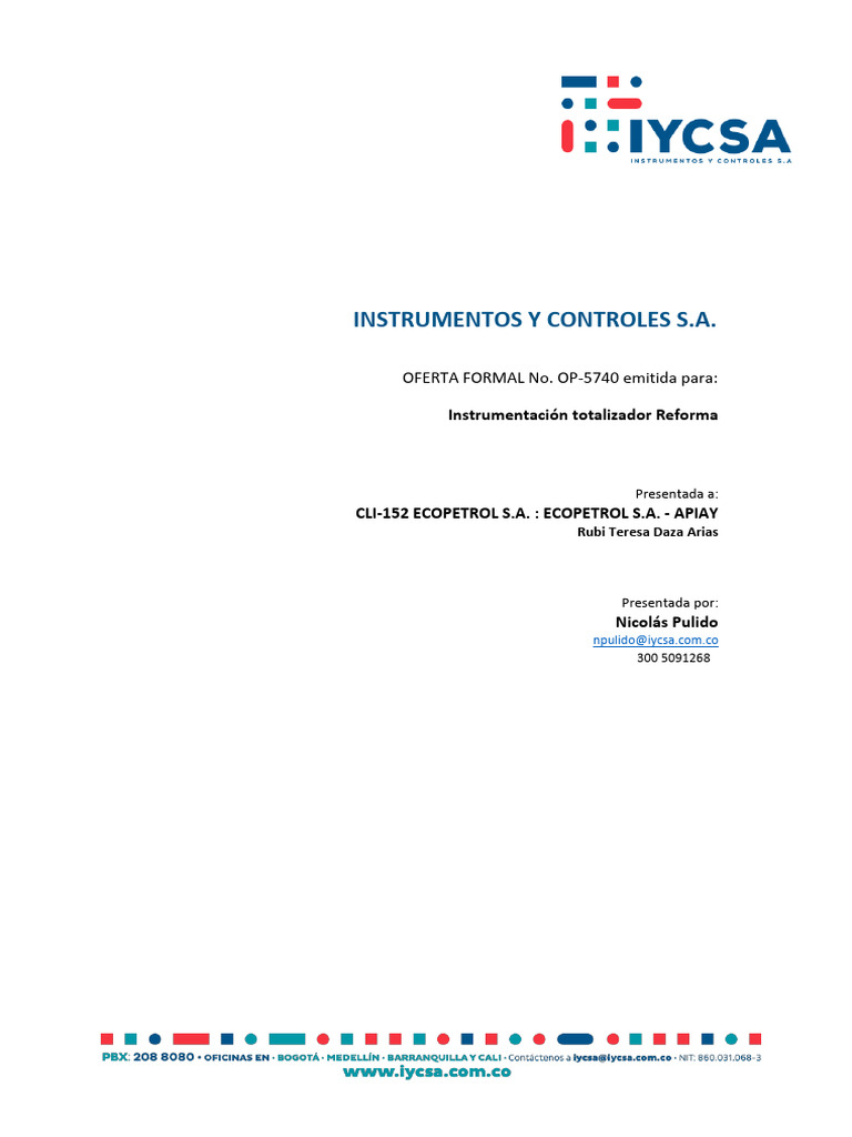 Oferta OP 5740 | PDF | Pipe (Fluid Conveyance) | Calibration