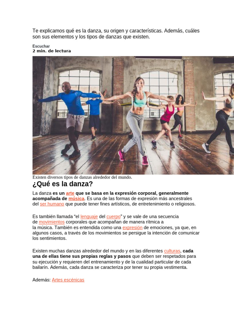 Danza en Las Artes 2 | PDF | Bailes | Las artes escénicas