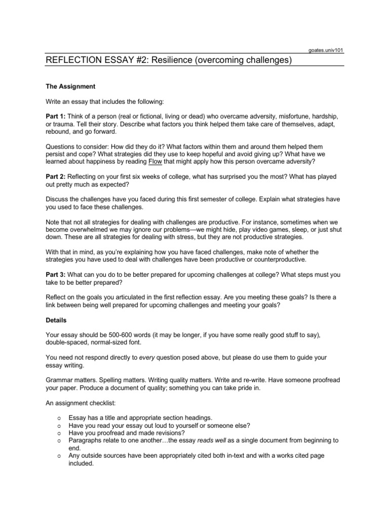 Assignment Reflectionessay2 19 0826 | PDF | Stress (Biology) | Proofreading