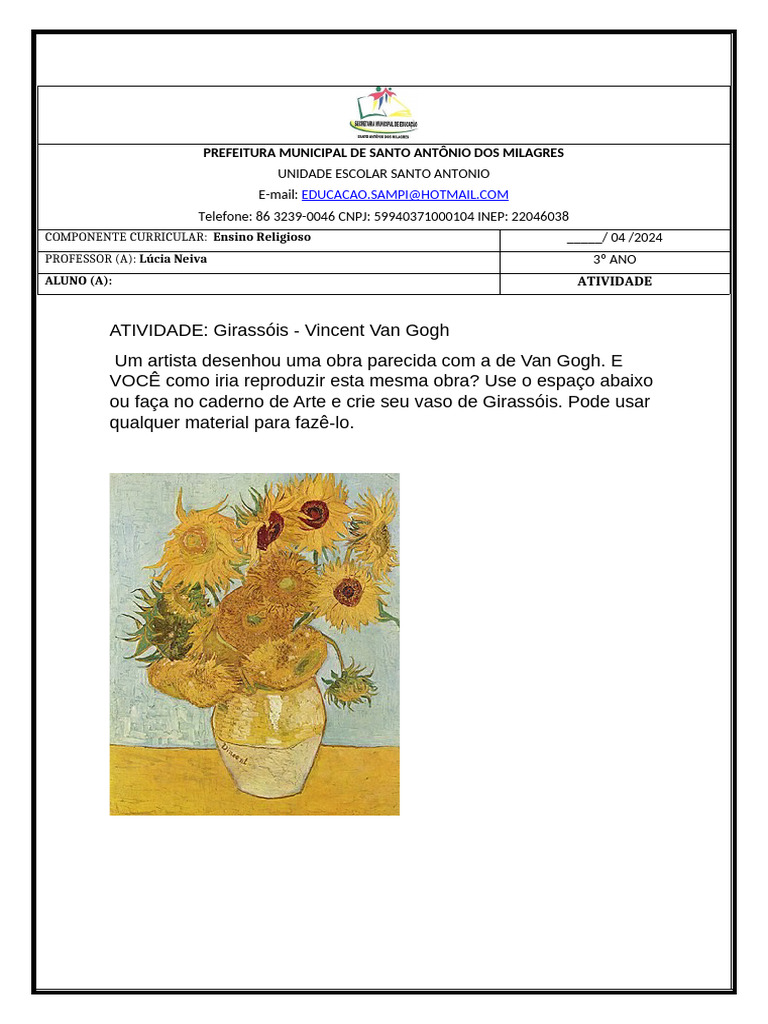 Atividade de Arte- 3º ano | PDF