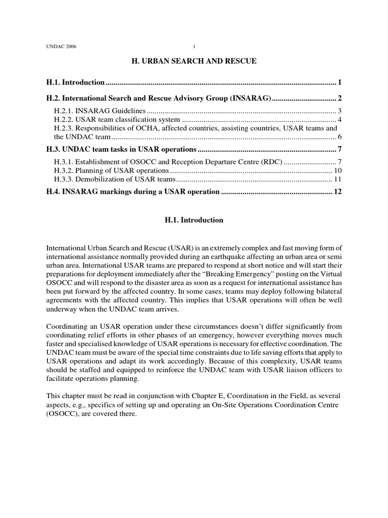 Urban Search and Rescue Guidelines | PDF | Search And Rescue ...