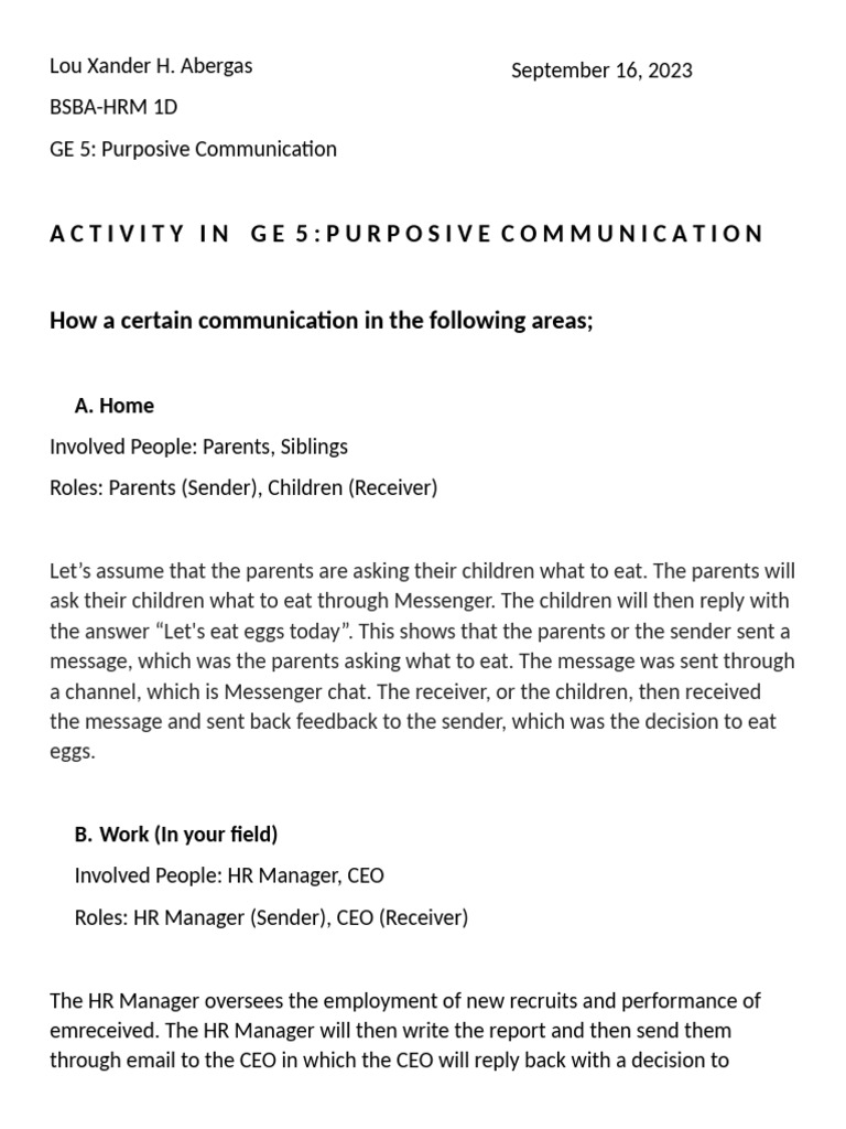 GE 5 - Elements of A Communication | PDF