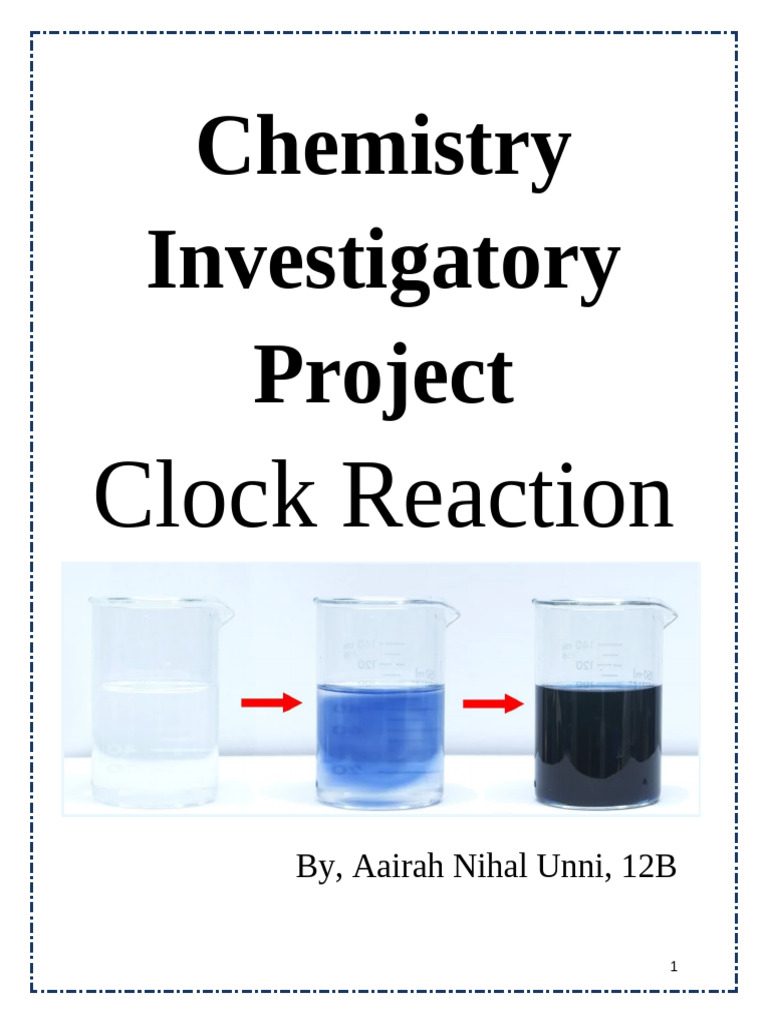Iodine Clock Reaction Experiment | PDF | Chemical Reactions | Iodine