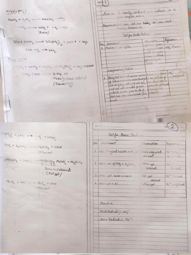 Chemistry Practicle File Activities | PDF