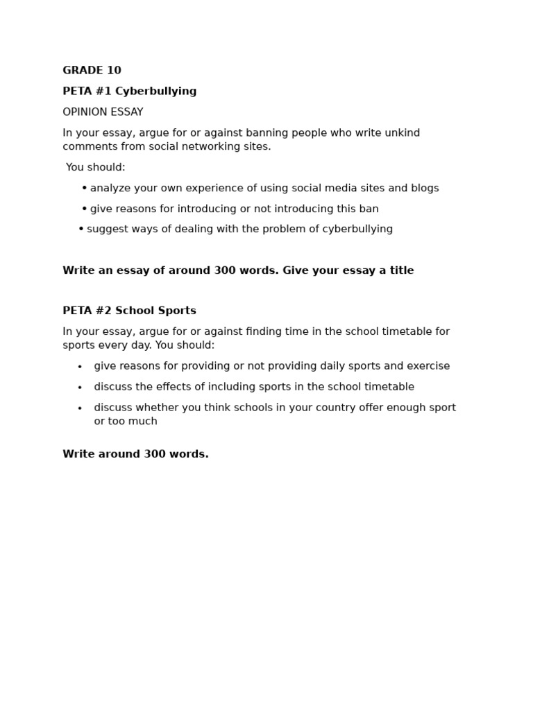 PETA Essay Guidelines for Students | PDF | Essays | Narrative
