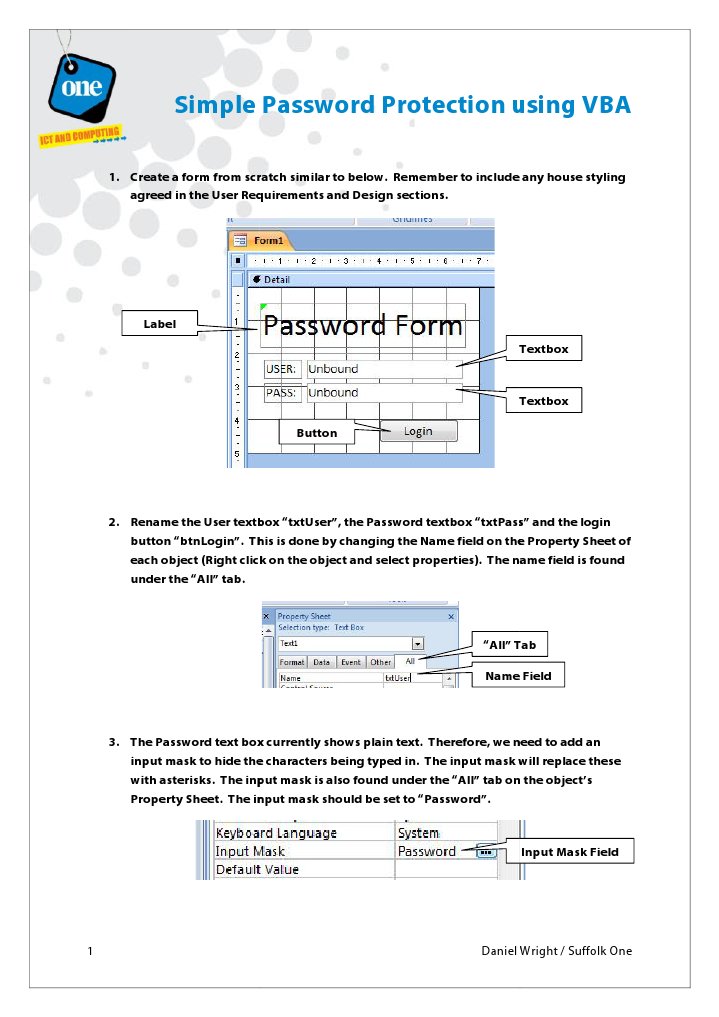Simple Password Protection Using VBA Simple Password Protection Using ...