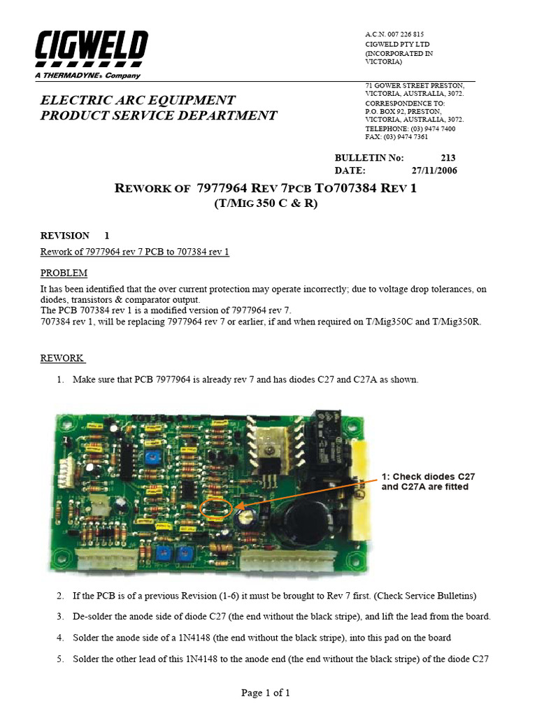 PCB Rework Instructions for CIGWELD 175i | PDF | Printed Circuit Board ...