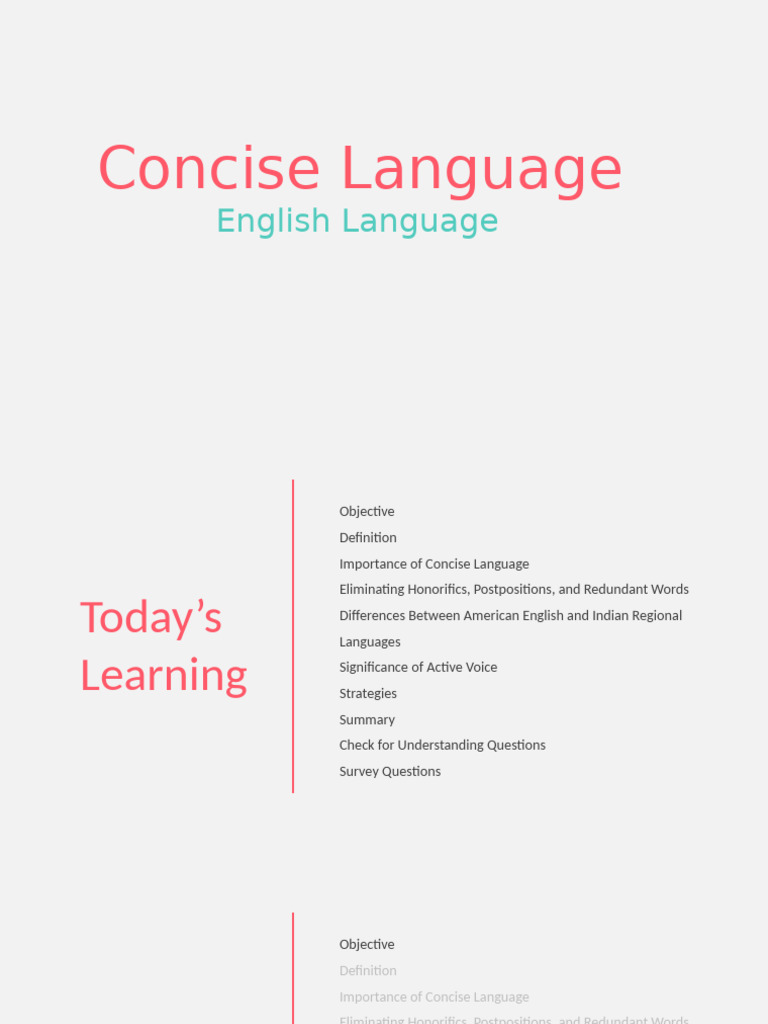 Concise Language | PDF | English Language | Word