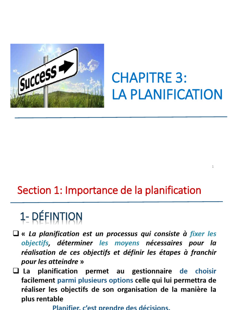 Importance et processus de planification | PDF | Planification | Business