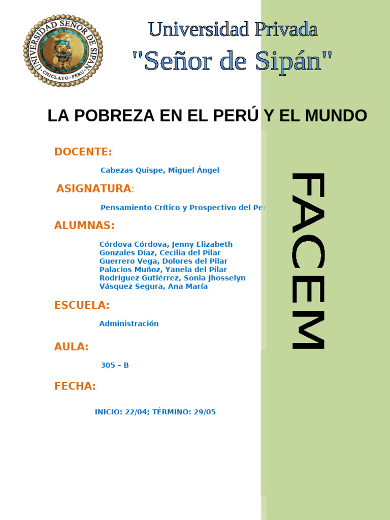 Análisis de la Pobreza en Perú y el Mundo | PDF | Pobreza | Pobreza e ...