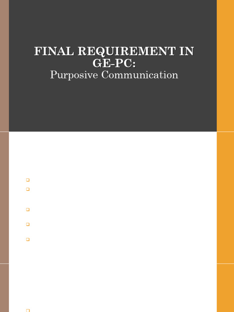 Final Course Requirements | PDF