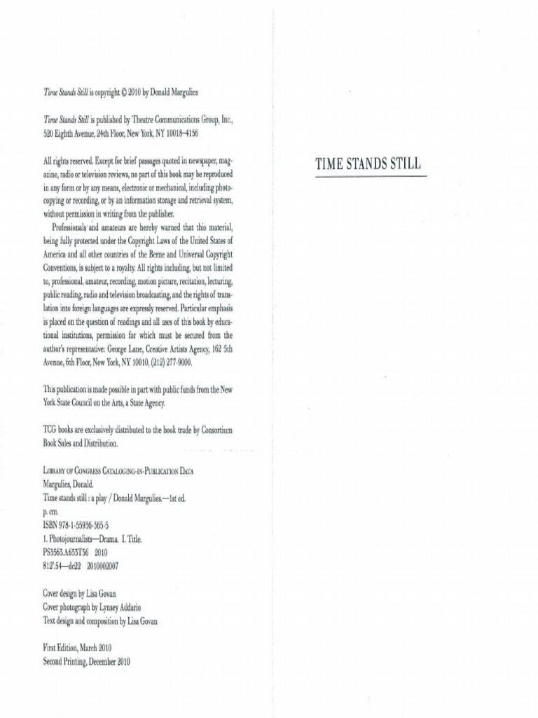 Time Stands Still Pdf