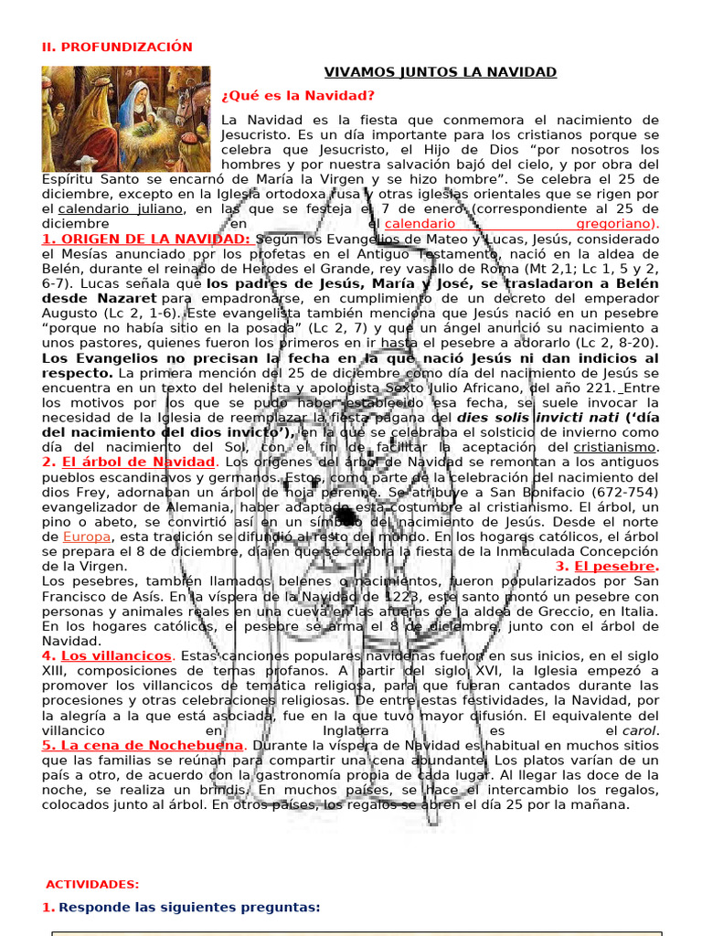 SESIÓN N°36 Vivamos Juntos La Navidad | PDF | Navidad | Natividad De Jesus