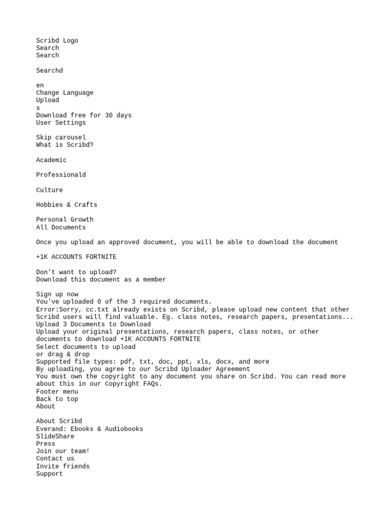 Upload Requirements for Scribd | PDF