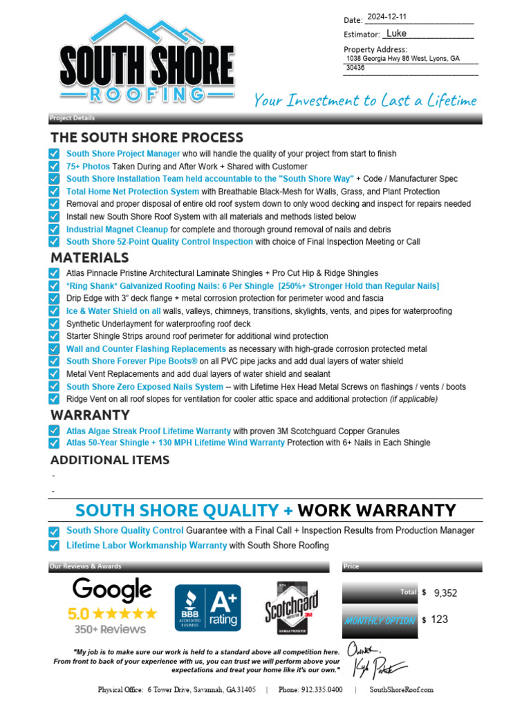 South Shore Roofing - Soto | PDF | Roof | Building Engineering