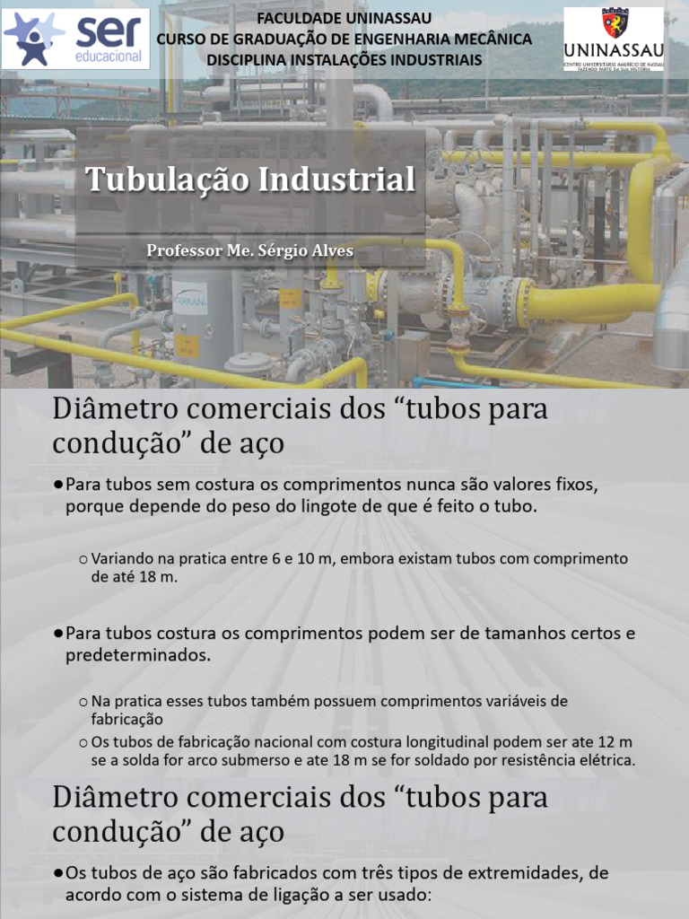 Aula 5-Diametro Comerciais Dos Tubos | PDF | Aço