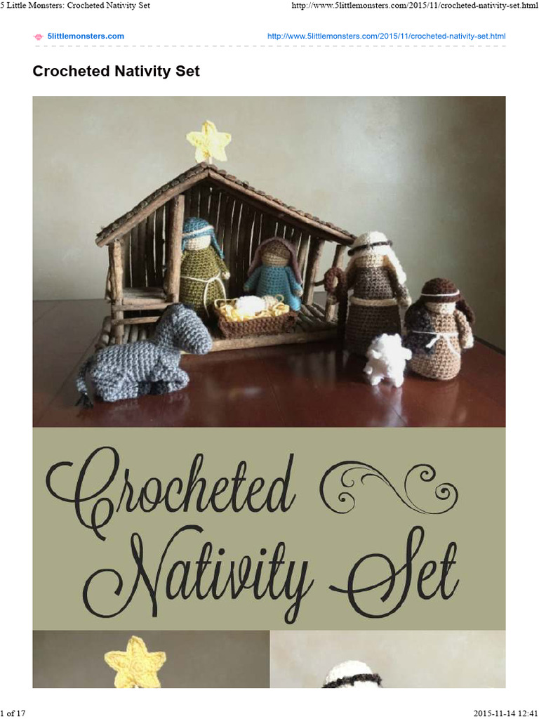 Crocheted Nativity Set Pattern Guide | PDF | Crochet | Yarn