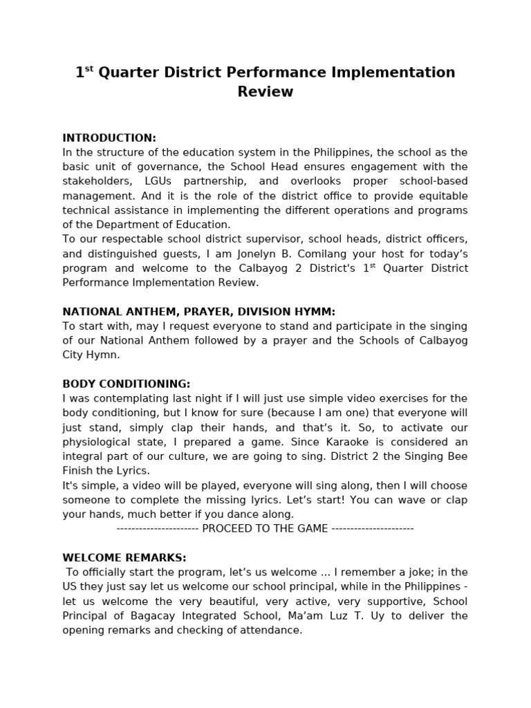 1st Quarter Performance Review Summary | PDF