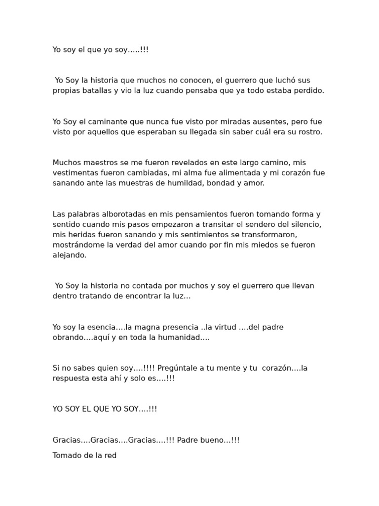 Yo Soy El Que Yo Soy | PDF