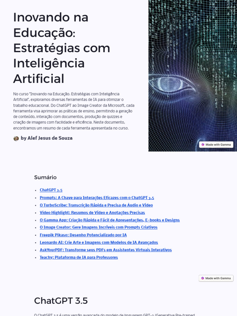 Ferramentas de IA na Educação | PDF | Inteligência artificial ...
