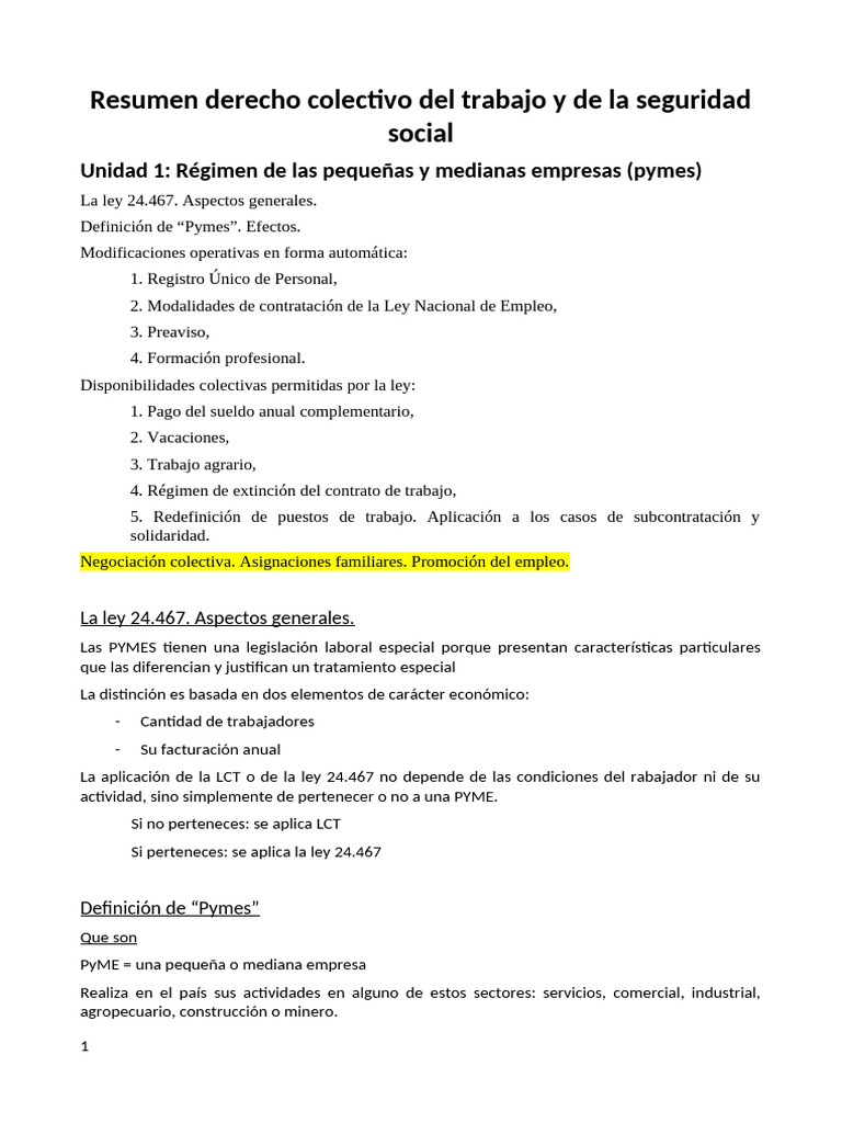 Resumen Derecho Colectivo Del Trabajo y de La Seguridad Social | PDF ...
