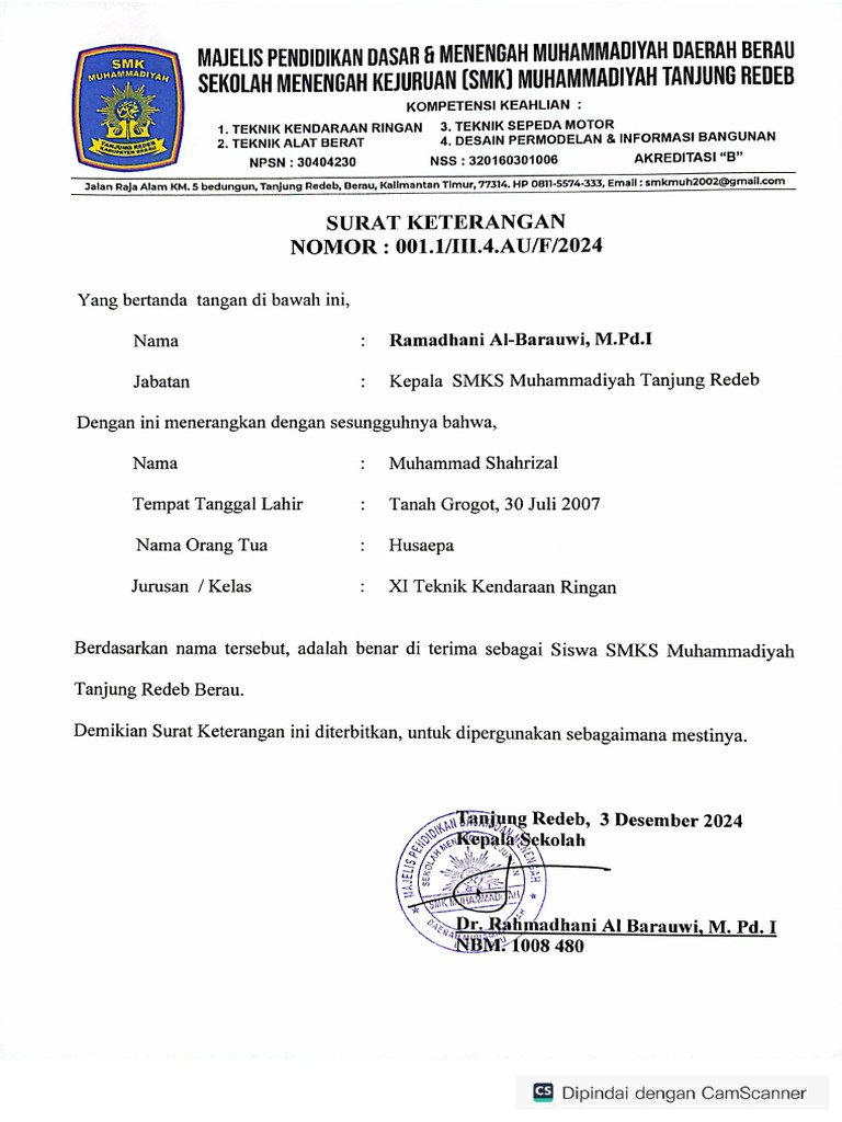 Suket Diterima Shahrizal | PDF