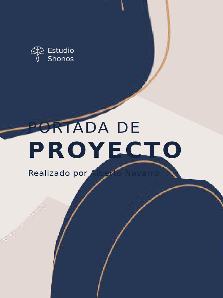 Documento A4 Portada de Proyecto Formas Orgánicas Profesional Azul y ...