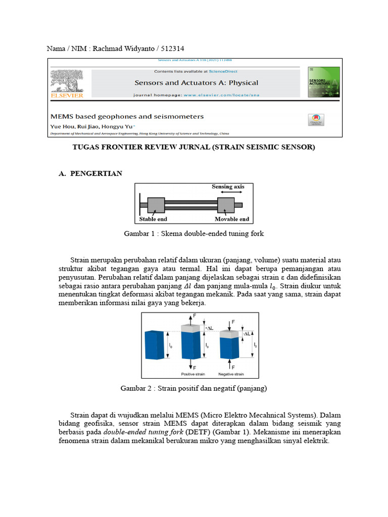 Sensor Seismic Berbasis Strain MEMS | PDF