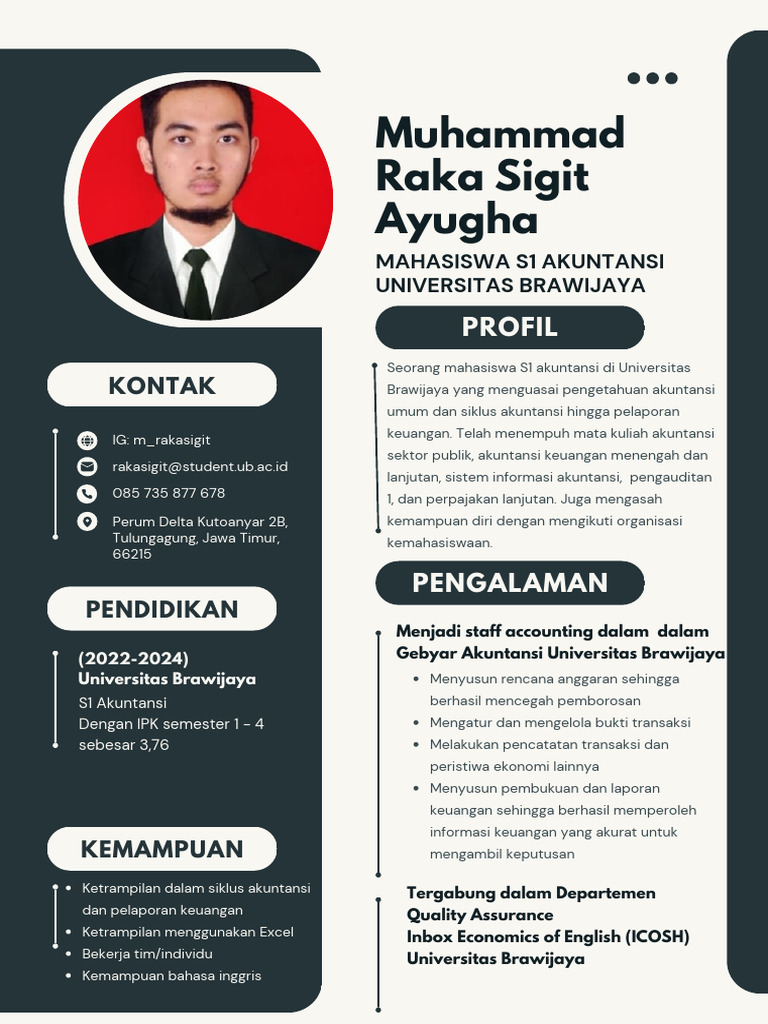 Profil Mahasiswa Akuntansi Muhammad Raka | PDF