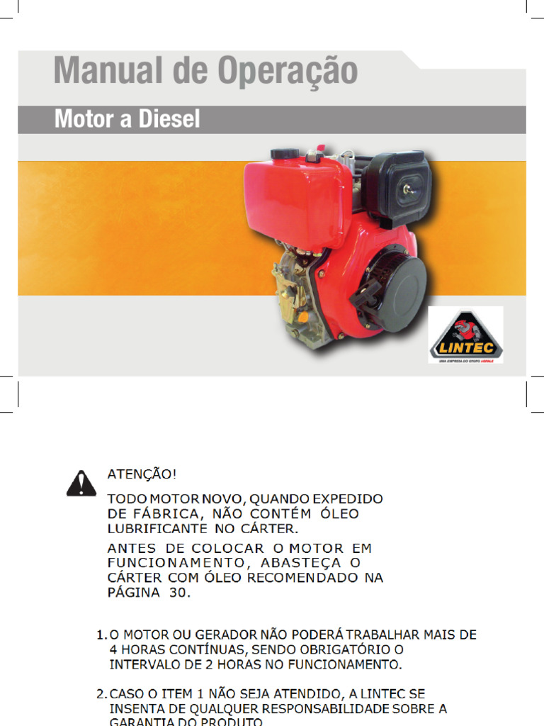 Manual de Operacao Motor Diesel Port 2900003174009 Ed4compressed 72400 ...