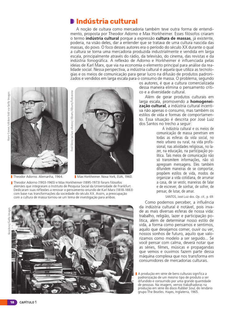 Indústria Cultural: Adorno e Horkheimer | PDF | Theodor W. Adorno ...