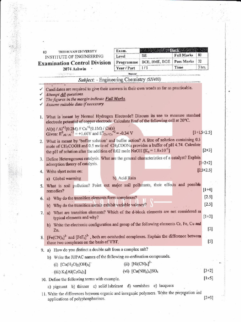 Engineering Chemistry Compressed | PDF