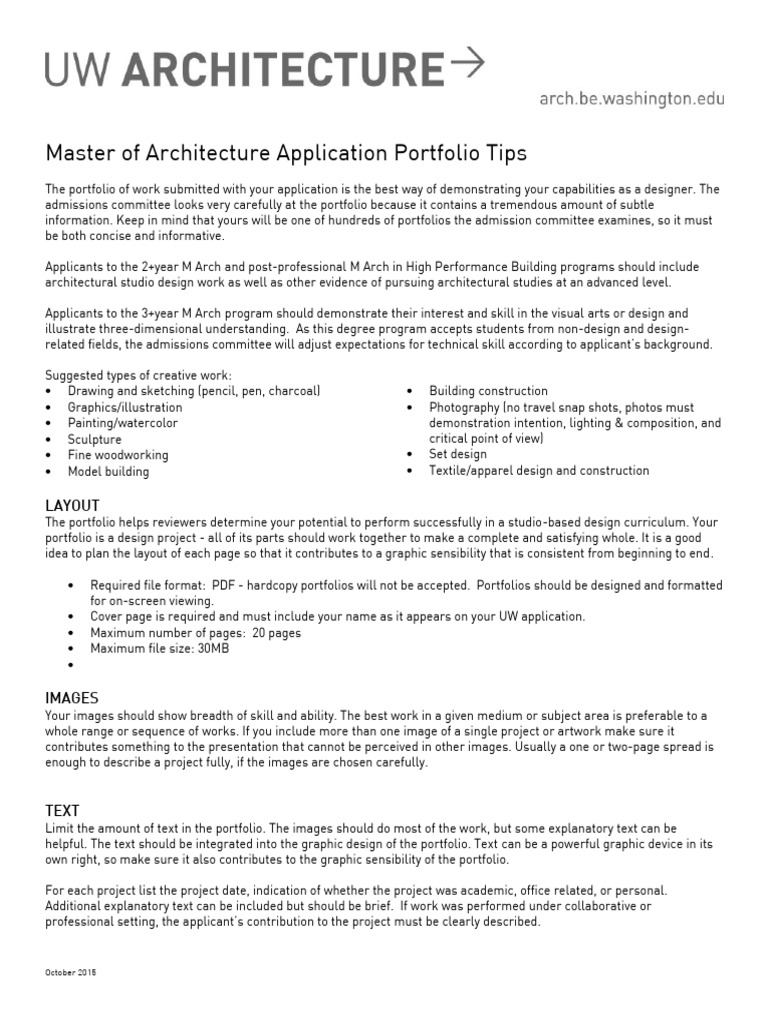 Master of Architecture Portfolio Tips | PDF | Design | Page Layout