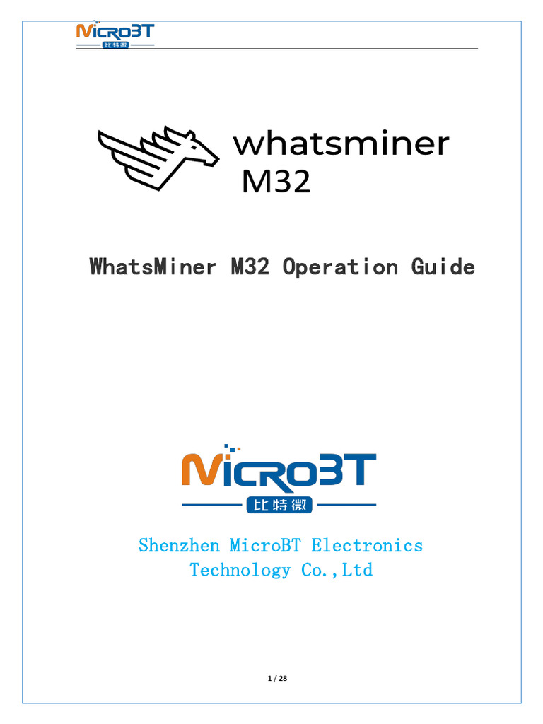 WhatsMiner M32 Manual | PDF | Ip Address | Computer Network