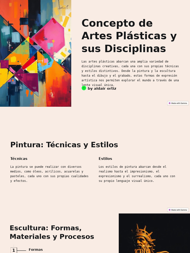 Concepto de Artes Plasticas y Sus Disciplinas | PDF | Grabado | Pinturas