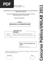 Assistente Em Administracao Prova UNILAB