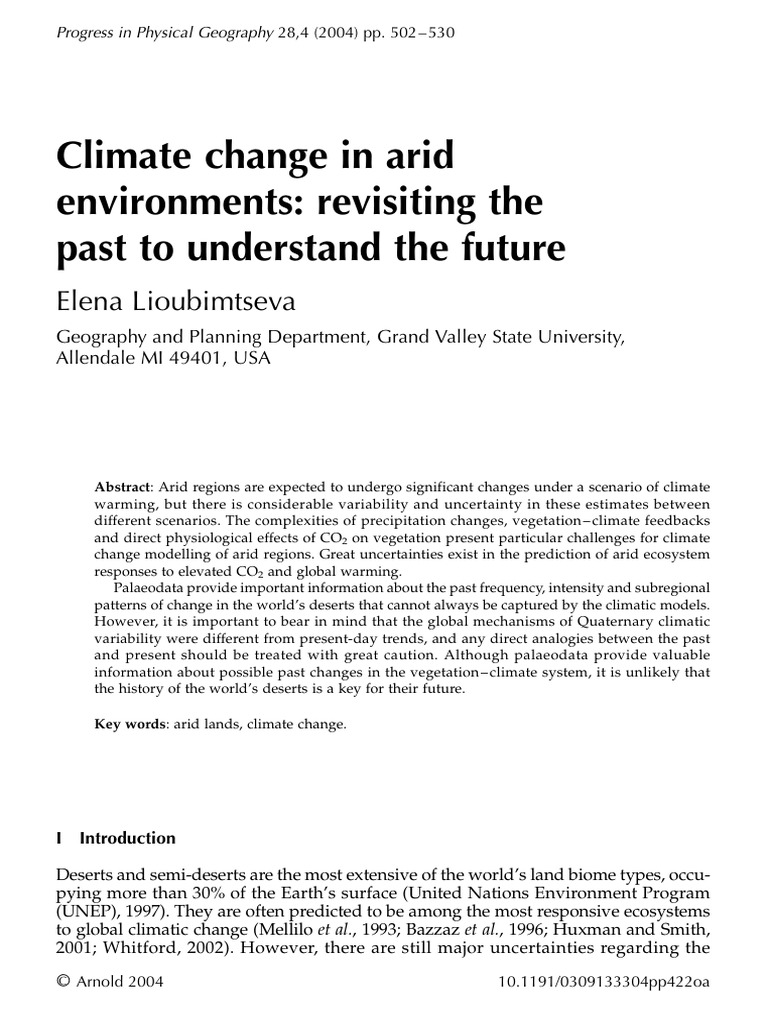 Climate Change On Arid Environments | PDF | General Circulation Model ...