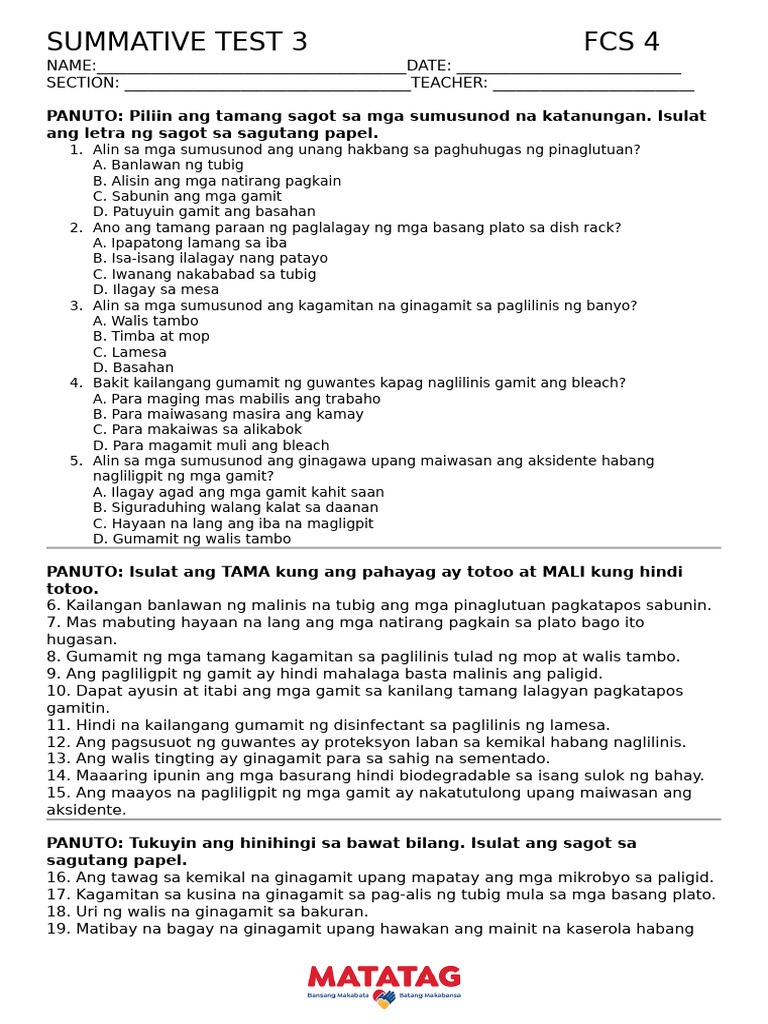 FSC 4 Summative 03 | PDF