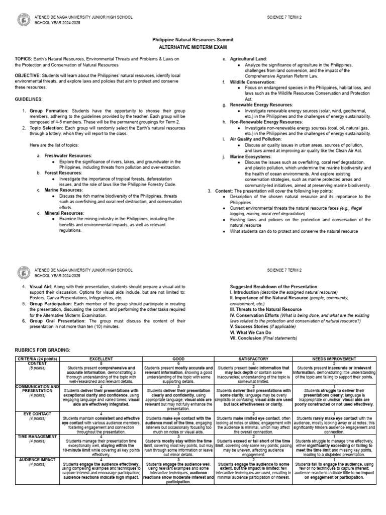 Draft - Alternative Midterm Exam | PDF | Conservation Biology | Habitat ...