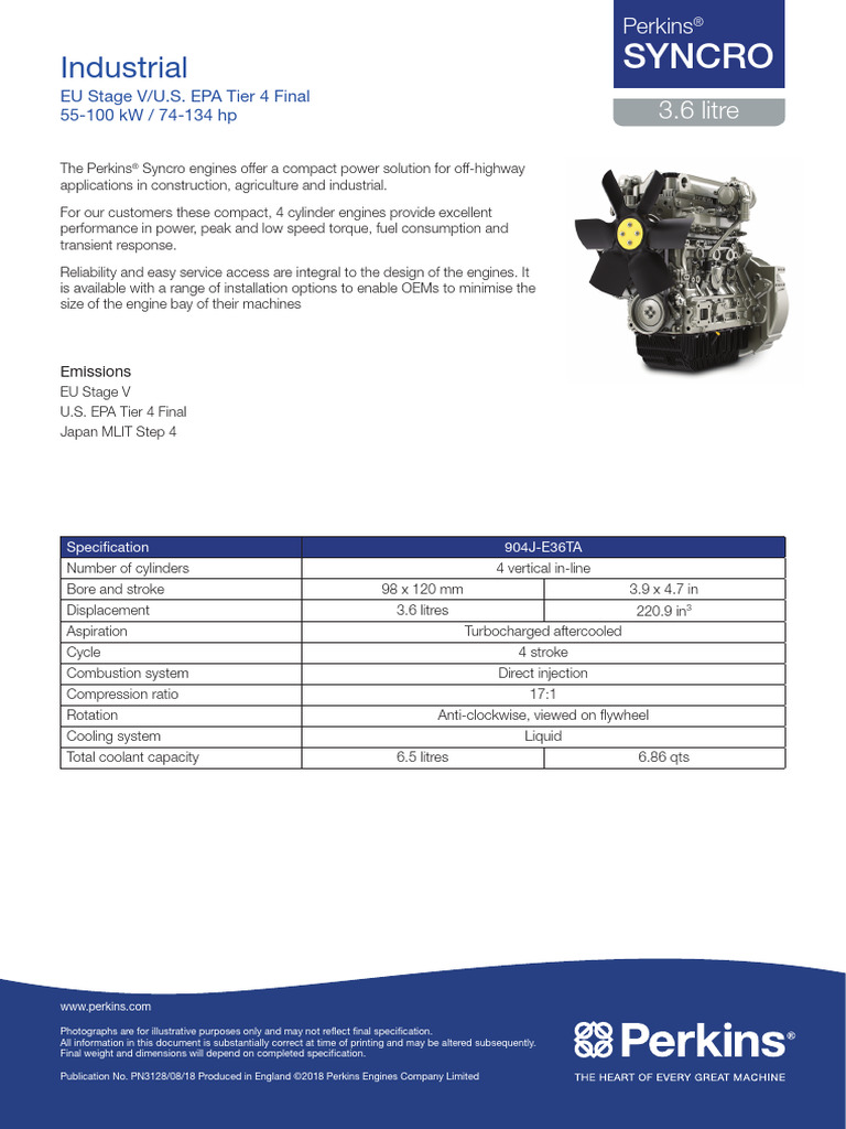 Perkins 904J-E36TA Engine Overview | PDF | Engines | Diesel Engine