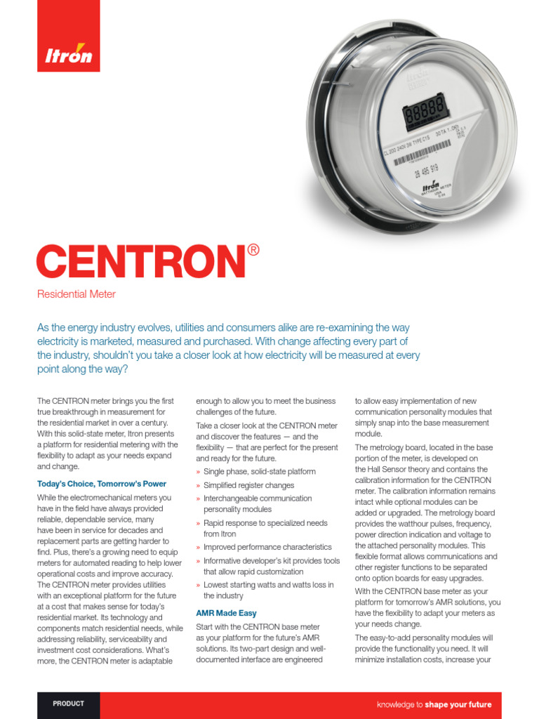100239BR07 CENTRON Residential Meter | PDF | Radio | Calibration