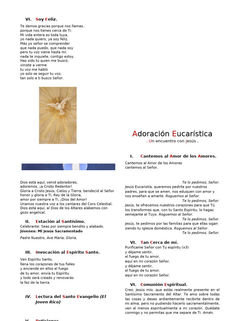 Adoración Eucarística | PDF | eucaristía | Adoración Cristiana Y Liturgia