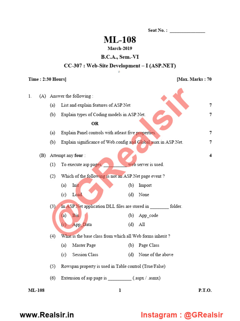 ASP.NET Web Development Exam Guide | PDF | Computer File | Active ...