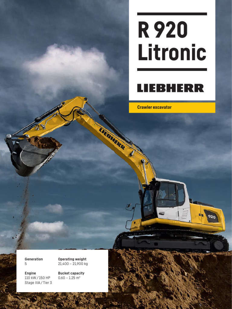 Liebherr R 920 Excavator Specifications | PDF | Elevator | Truck