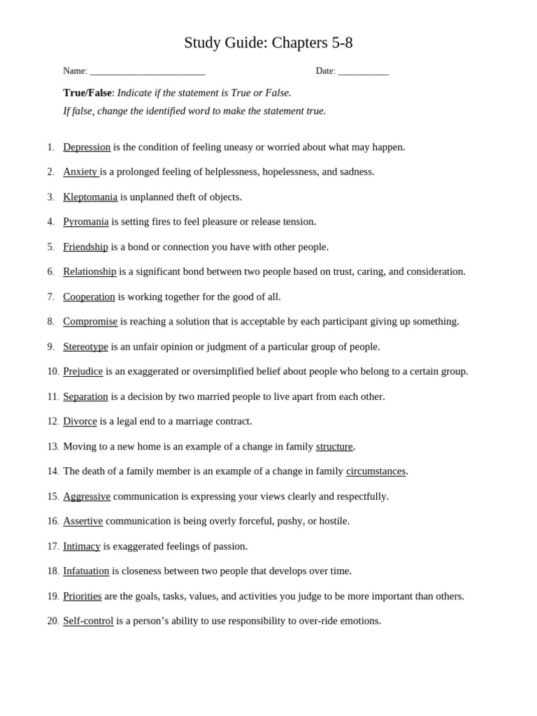 Study Guide #2 (Chapters 5-8) | PDF | Psychotherapy | Child Abuse