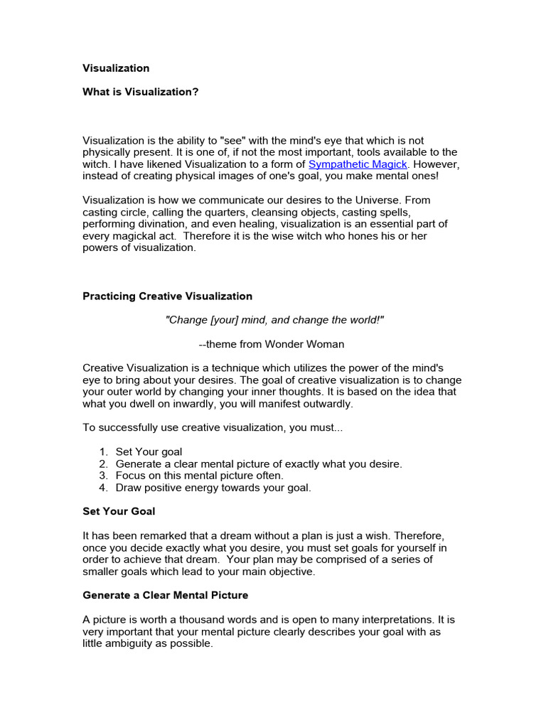 Visualization PDF Free | PDF | Mental Image | Thought