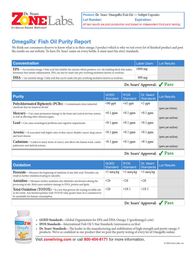 Reporte Pureza SB016908 | PDF | Fish Oil | Omega 3 Fatty Acid
